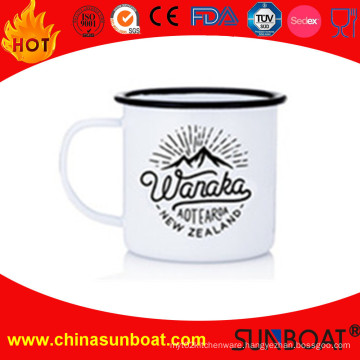 Self-Designed Logo Printing Letter+Number Enamel Travelling Mug/Camping Mug